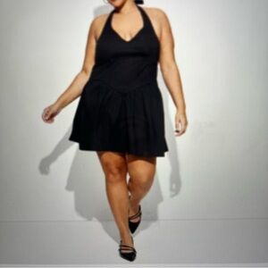 Wild Fable Women's Black Drop Waist Mini Halter Flare Resort Wear Dress Size XL